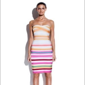 Herve Leger strapless bandage dress airbrush